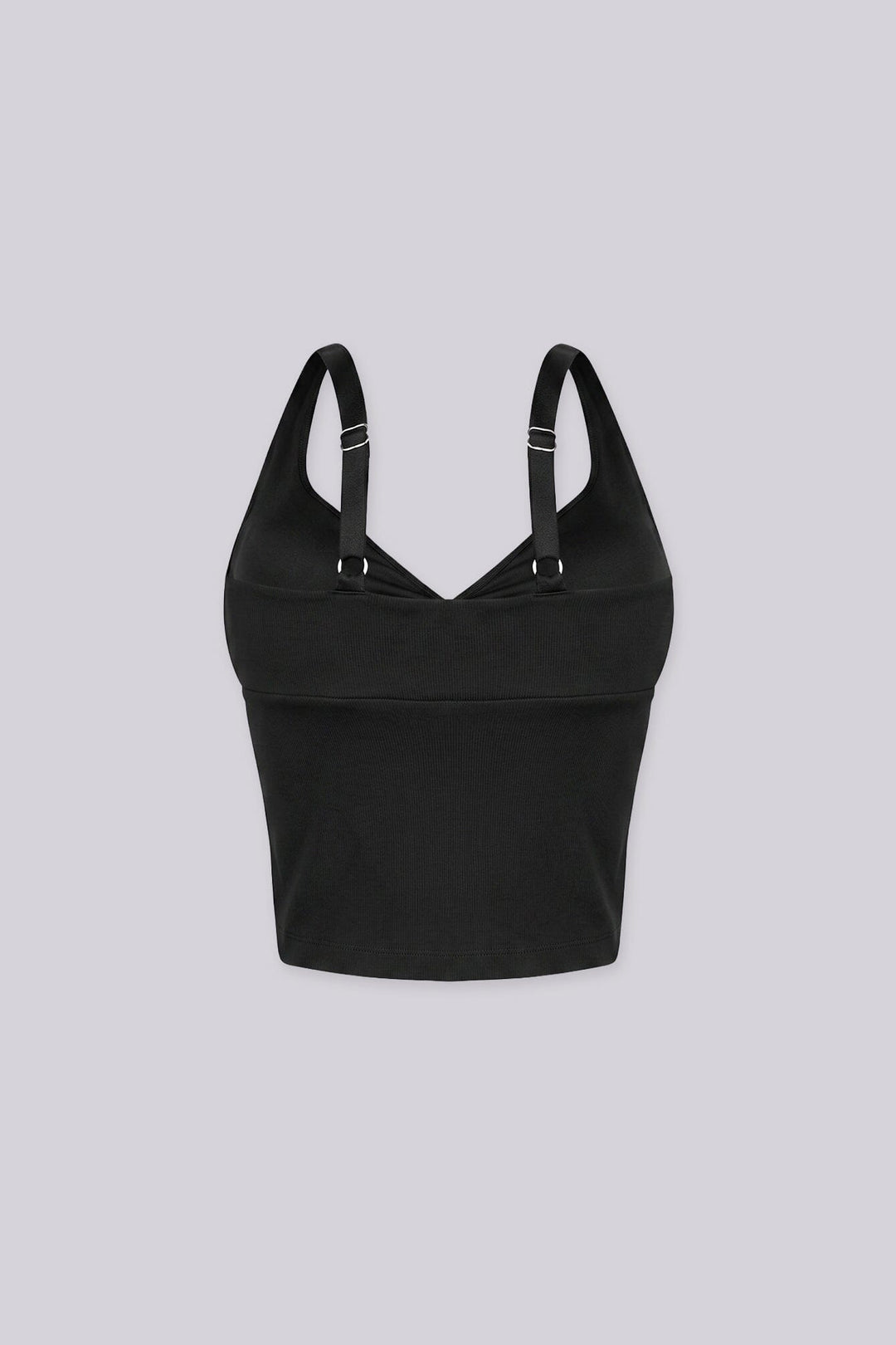 Cropped tank top featuring a flattering sweetheart neckline and padded bustier with adjustable straps