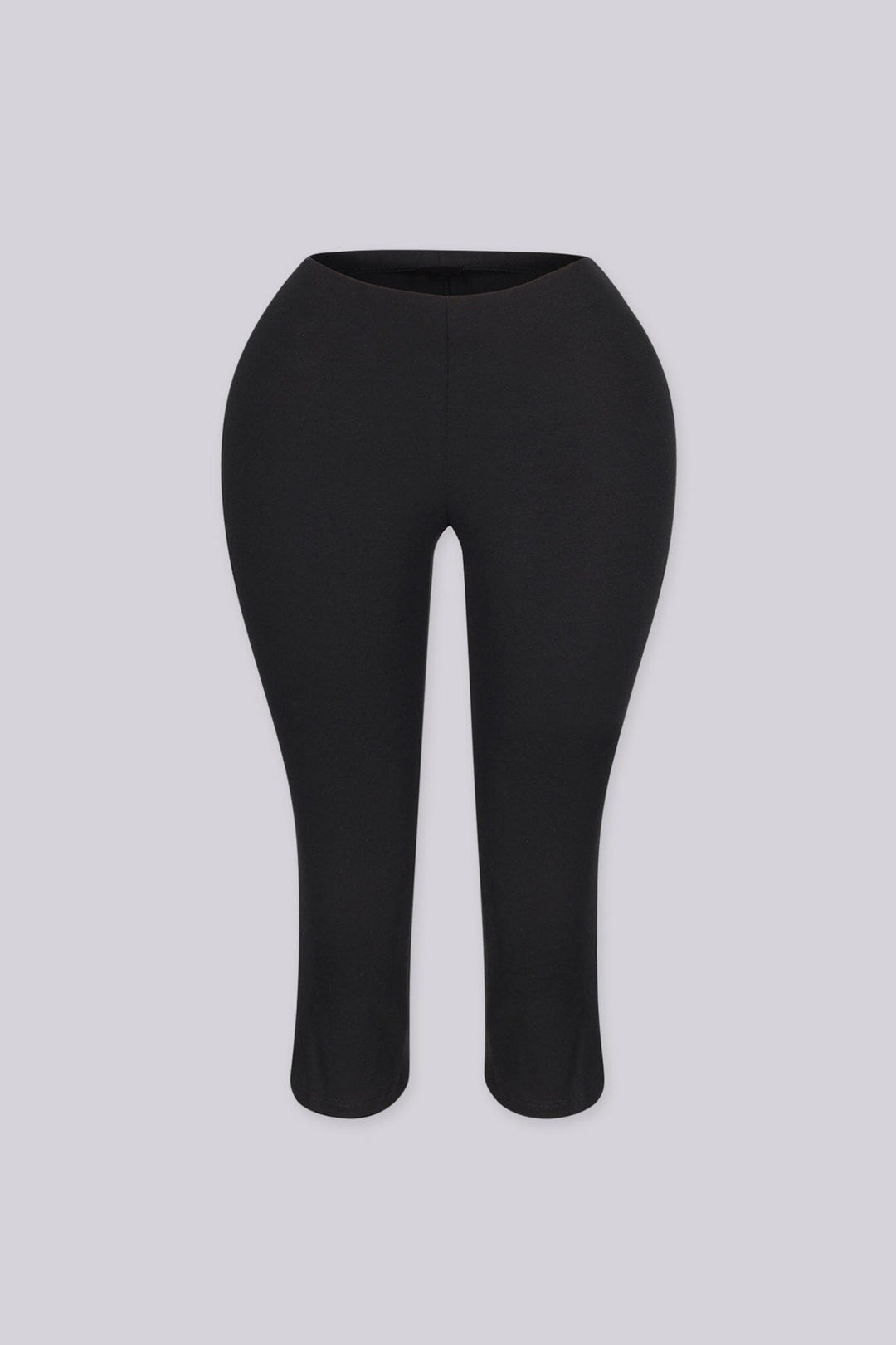Stretch knit capri pants with elasticated waistband, Slim straight leg with side slit at hem