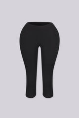 Stretch knit capri pants with elasticated waistband, Slim straight leg with side slit at hem