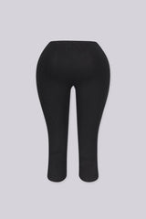 Stretch knit capri pants with elasticated waistband, Slim straight leg with side slit at hem