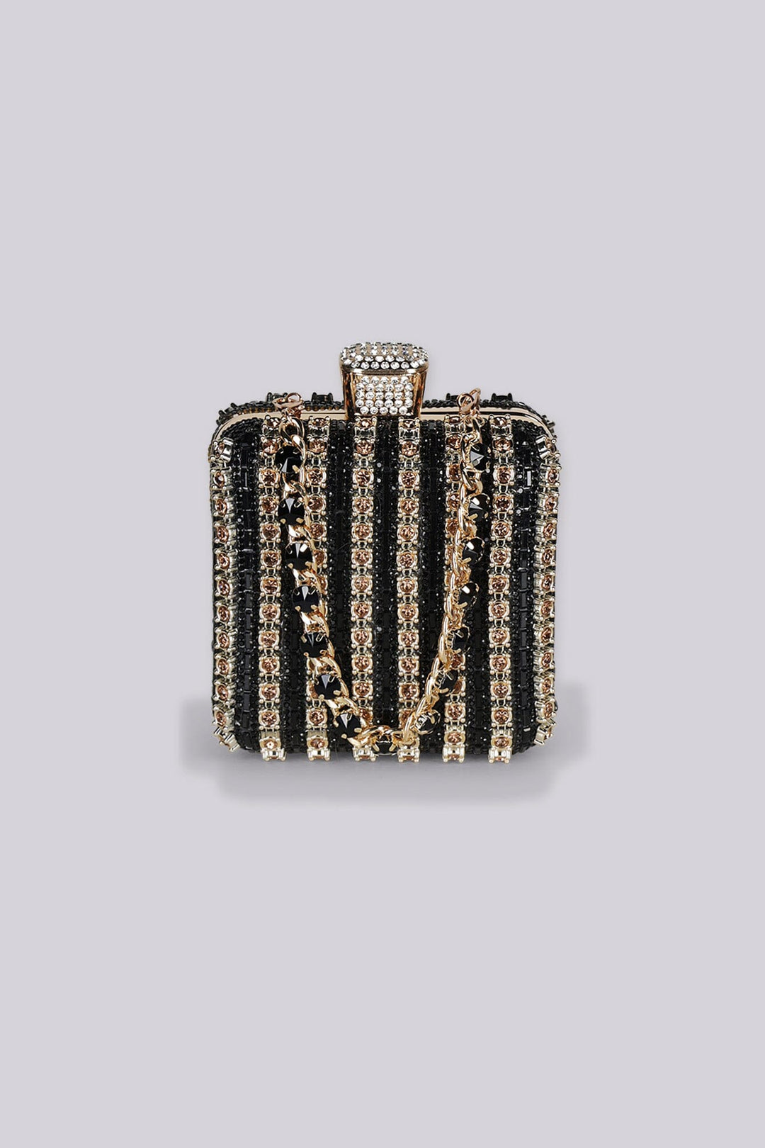 Tallulah Rhinestone Stripe Mini Clutch Bag