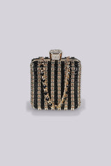 Tallulah Rhinestone Stripe Mini Clutch Bag