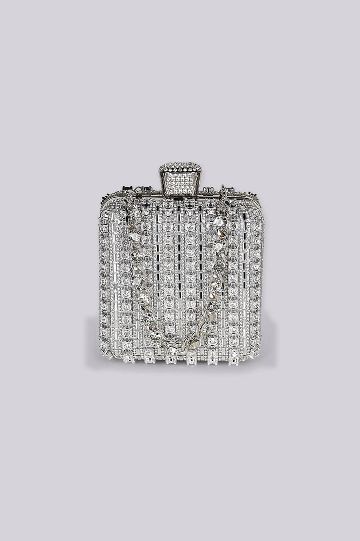 Tallulah Rhinestone Stripe Mini Clutch Bag