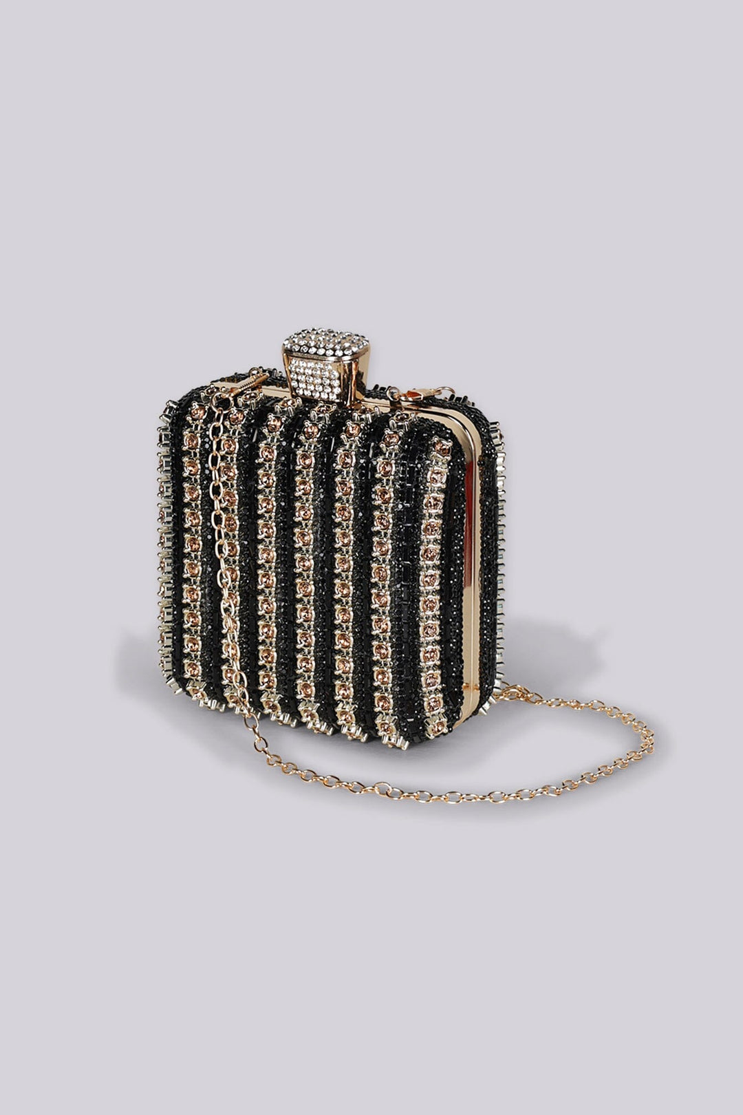 Tallulah Rhinestone Stripe Mini Clutch Bag