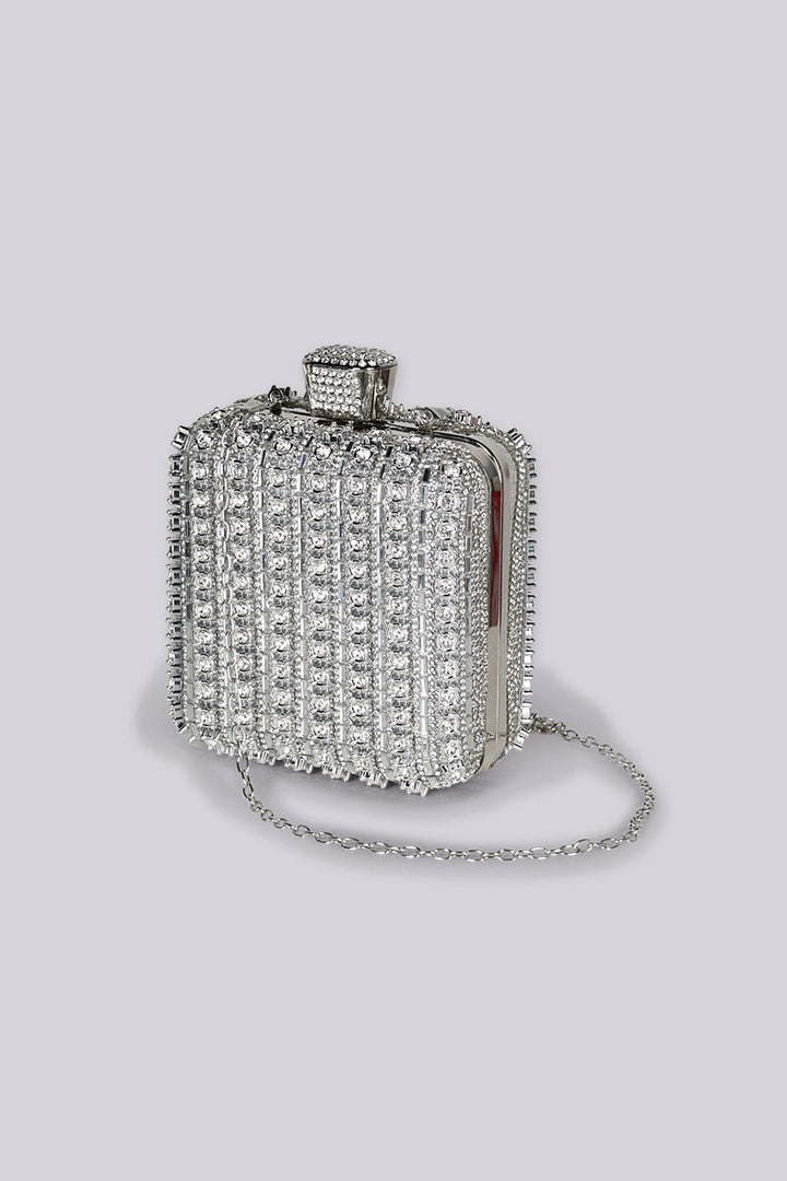 Tallulah Rhinestone Stripe Mini Clutch Bag