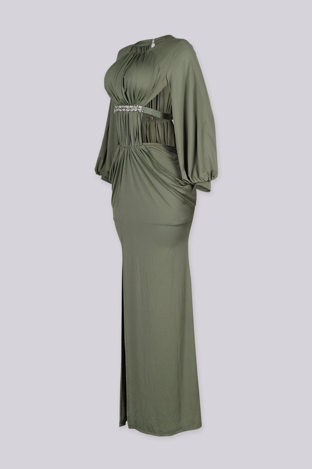 Tamsin Cutout Draped Slit Maxi Dress