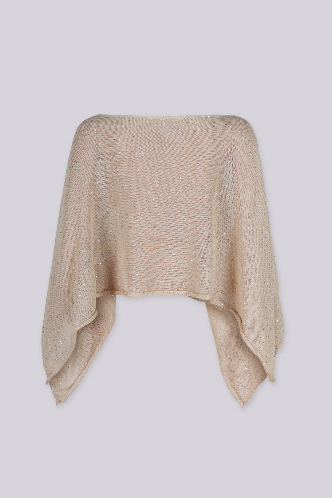 Lightweight sheer knit oversized Poncho with allover sparkle flecks throughout