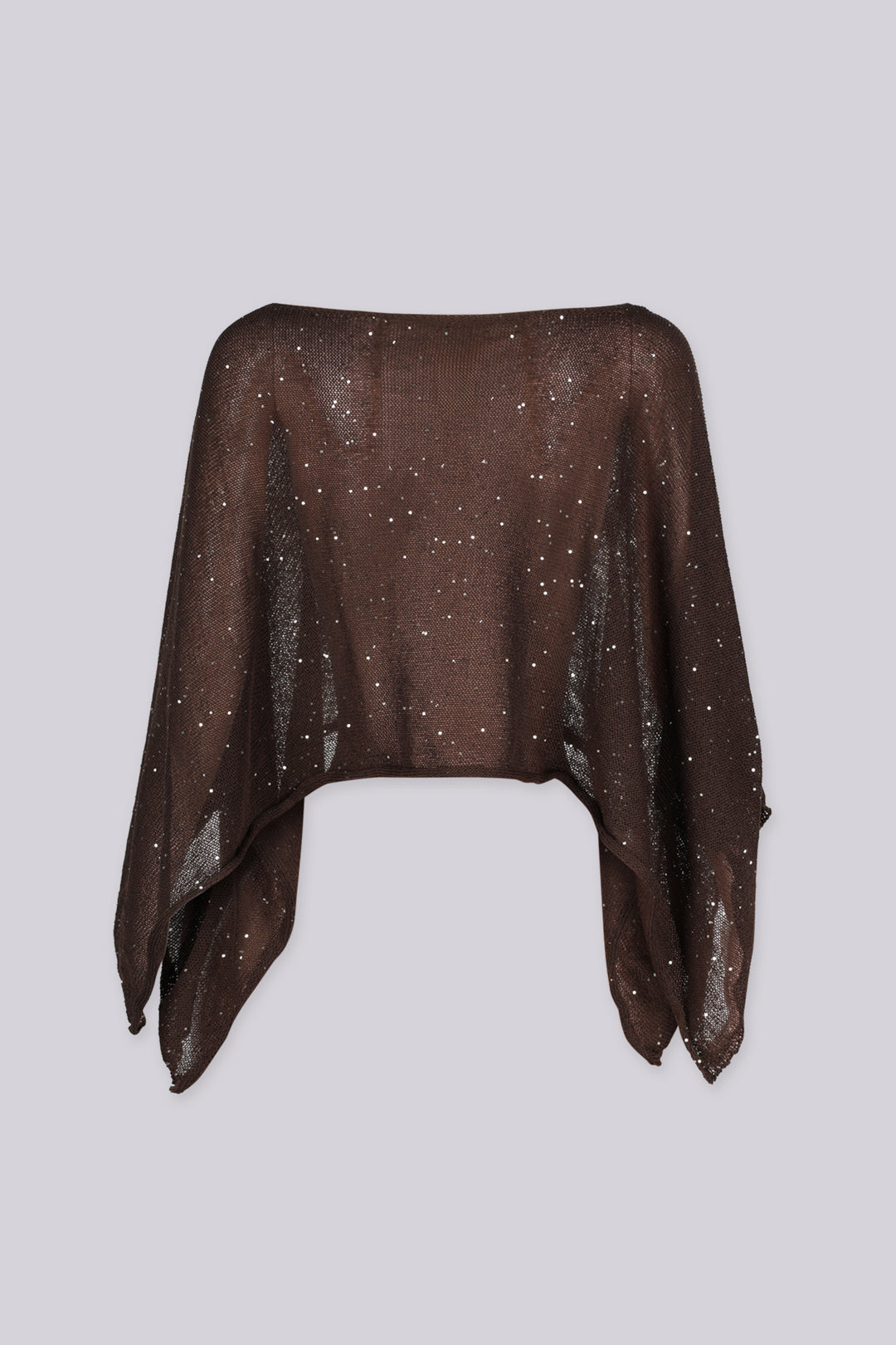 Lightweight sheer knit oversized Poncho with allover sparkle flecks throughout