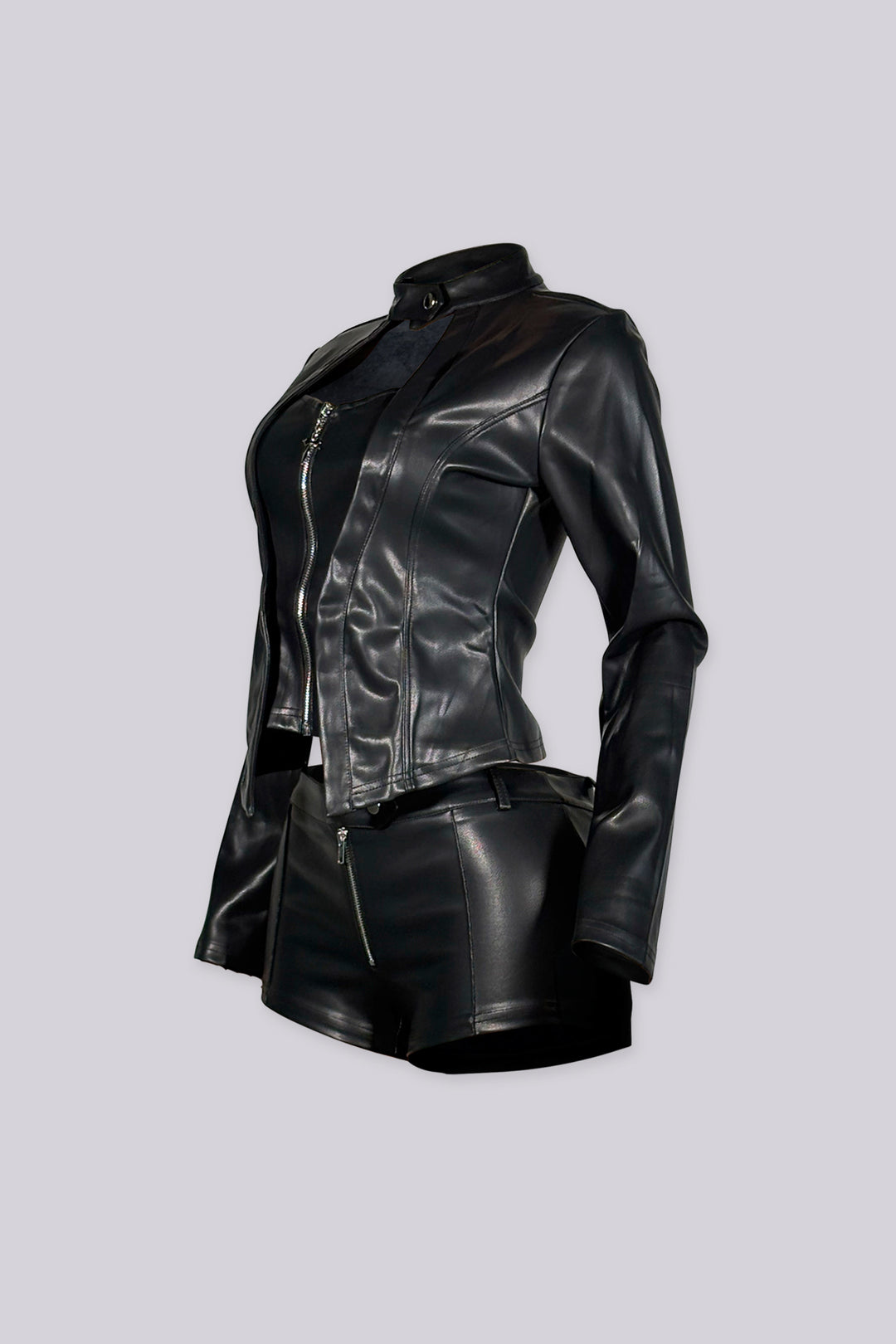 Valkyrie Faux Leather Jacket &amp; Shorts SET