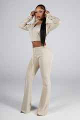 Soft brushed fleece cropped zip up hoodie with a relaxed everyday fit