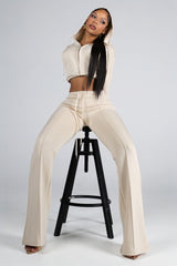 Soft brushed fleece sweat pants with front seam detailing