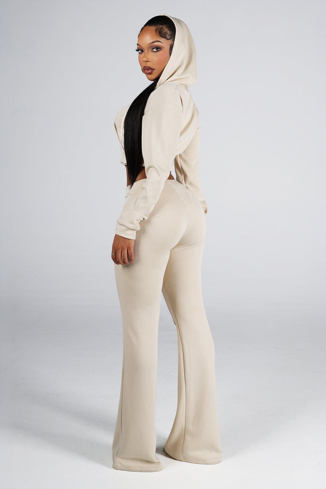 Soft brushed fleece sweat pants with front seam detailing