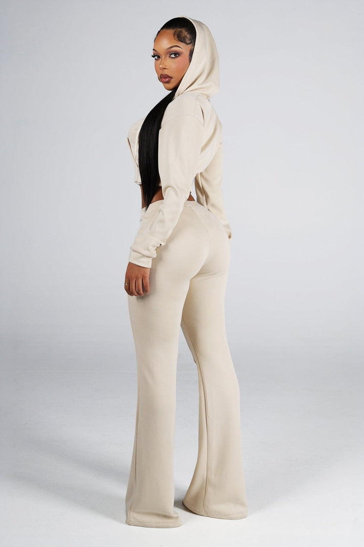 Soft brushed fleece sweat pants with front seam detailing