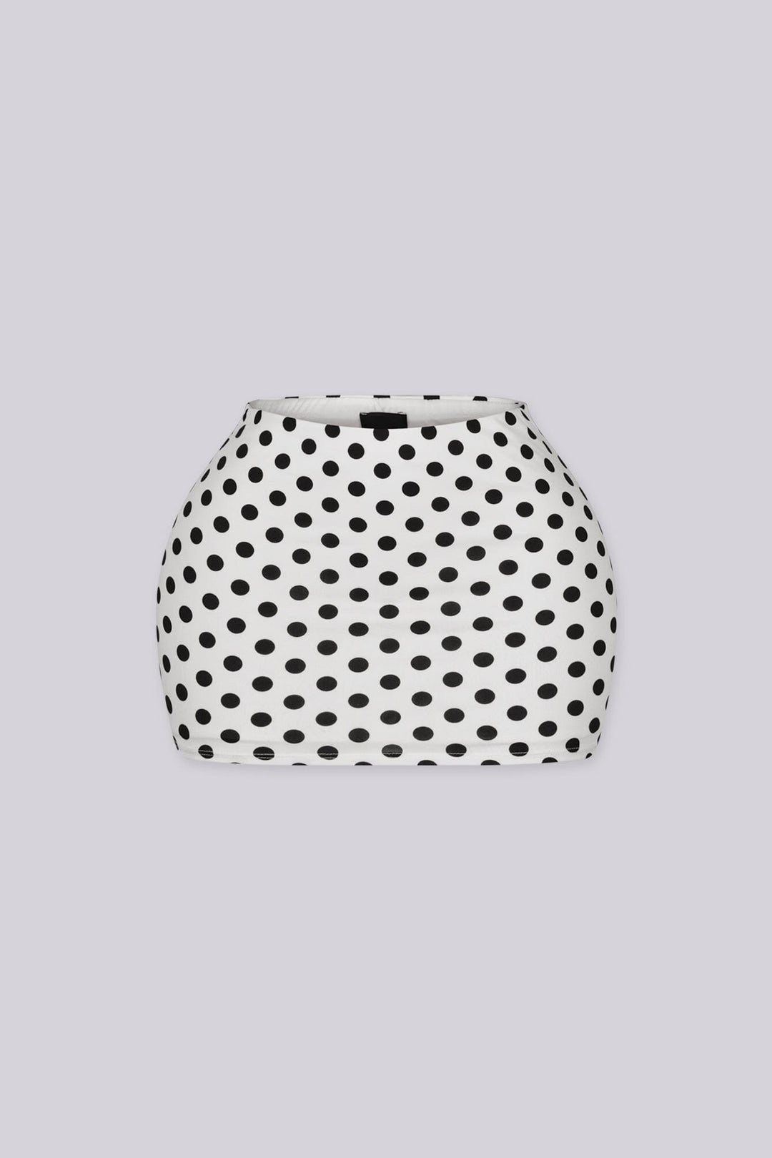 High waisted bodycon polka dots mini skirt featuring form fitting stretch fabric