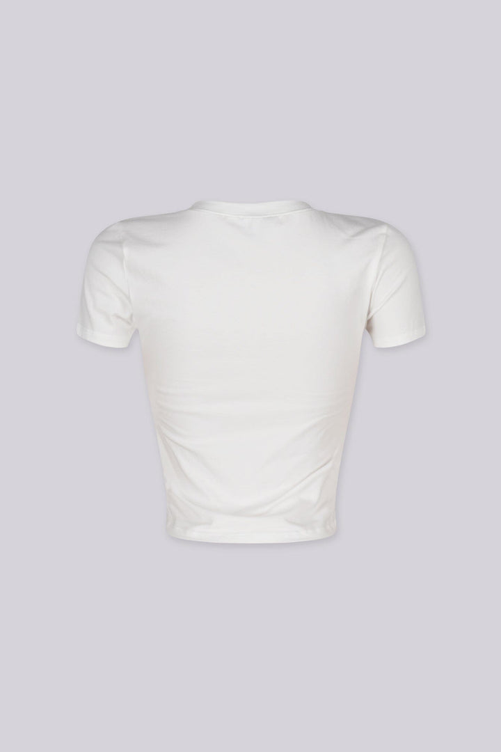 Soft cotton crop tee featuring "WORLD&