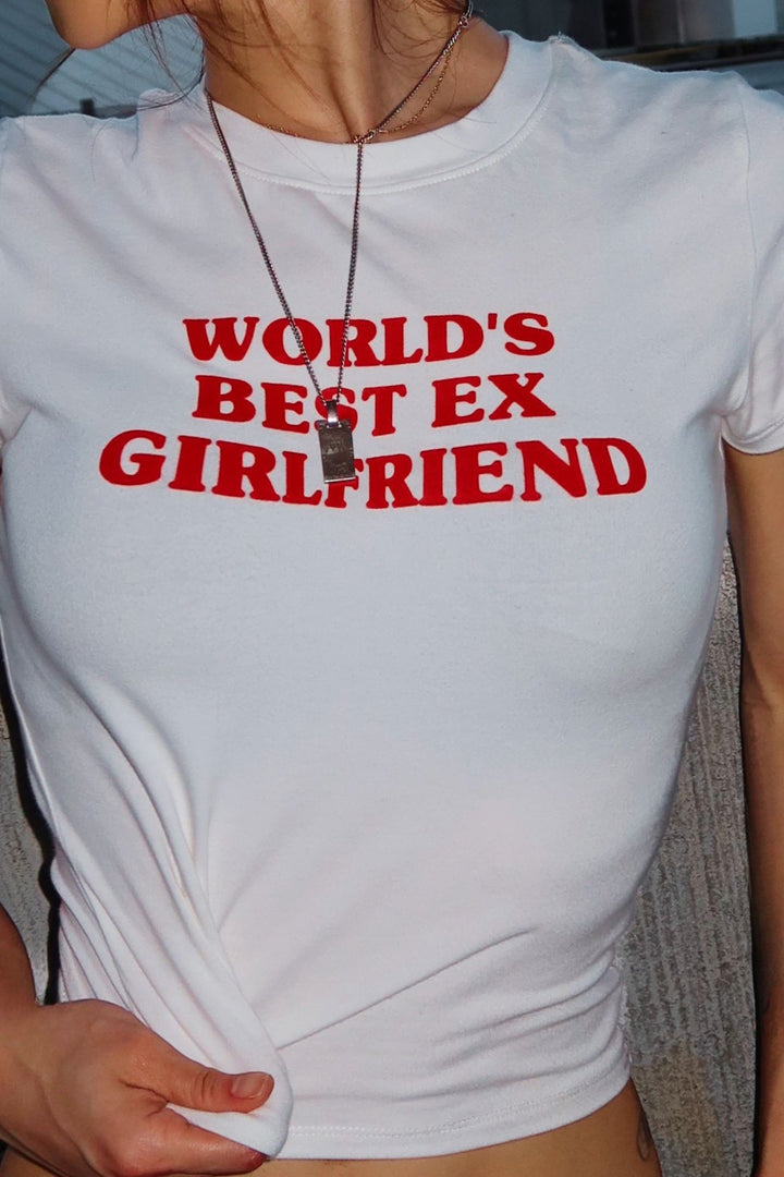 Soft cotton crop tee featuring "WORLD&