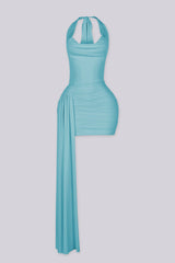 Yvon Draped Halter Mini Dress