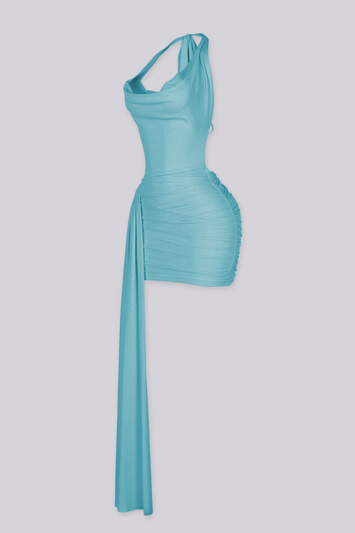 Yvon Draped Halter Mini Dress