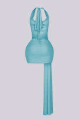 Yvon Draped Halter Mini Dress