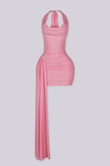 Yvon Draped Halter Mini Dress