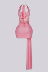 Yvon Draped Halter Mini Dress