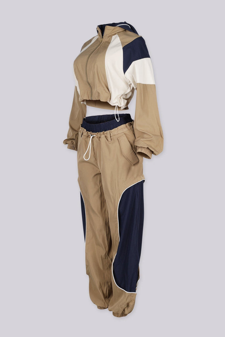Zuleika Paneled Zip Jacket &amp; Jogger Pants SET