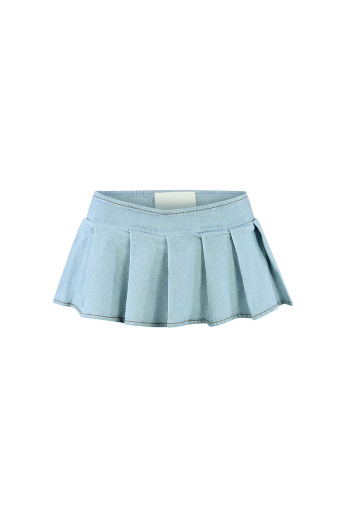 Lottie Low Rise Denim Mini Skirt SKIRT EDGE Small Light Blue 