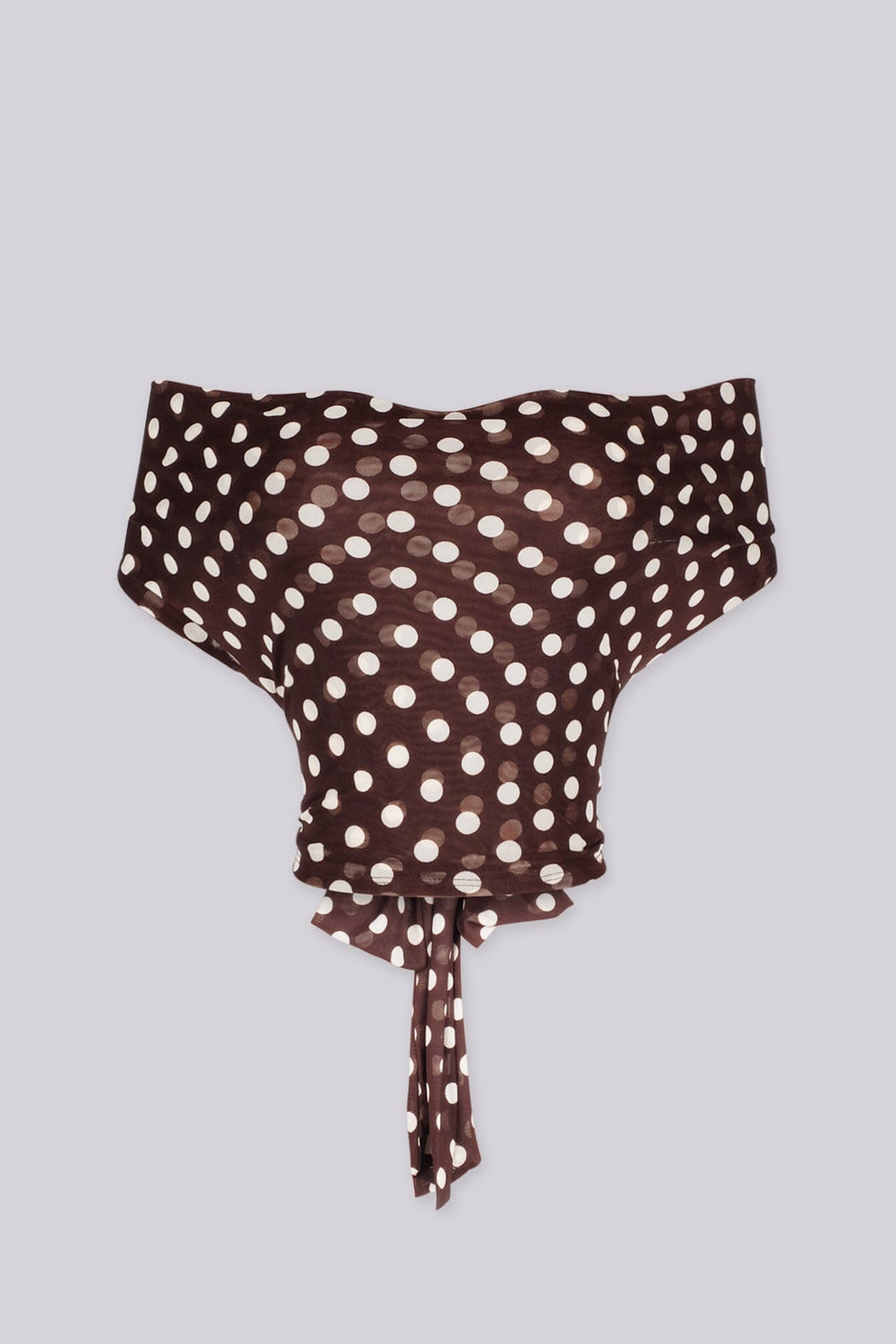 EDGEBYKS - Lightweight mesh cowl neck halter top drapes into a deep plunging front, front view