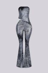 Deesha Croc Tube Top &amp; Pants SET