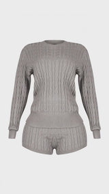 Warm Whisper Sweater Top &amp; Shorts SET