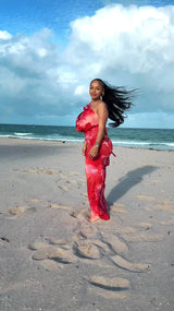 Lului Scarlet Cowl Maxi Dress