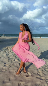 Yvon Draped Halter Mini Dress