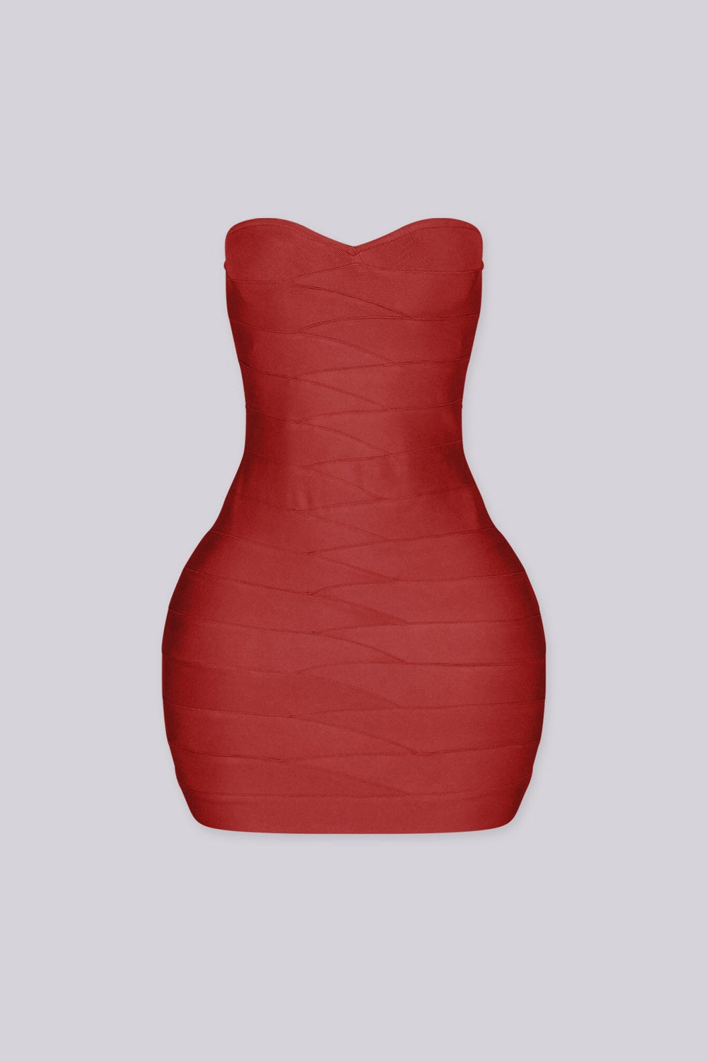 EDGEBYKS - Sweetheart neckline tube body con mini dress, cherry front view