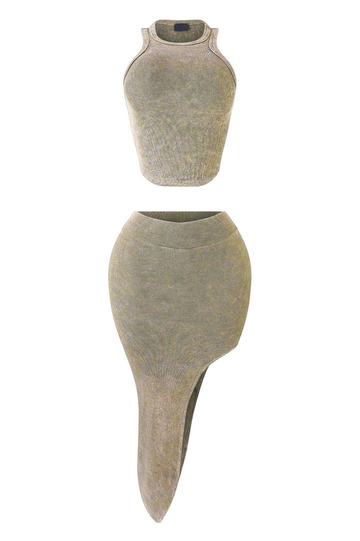 Still Your Best Mineral Washed Top&amp; Skirt SET