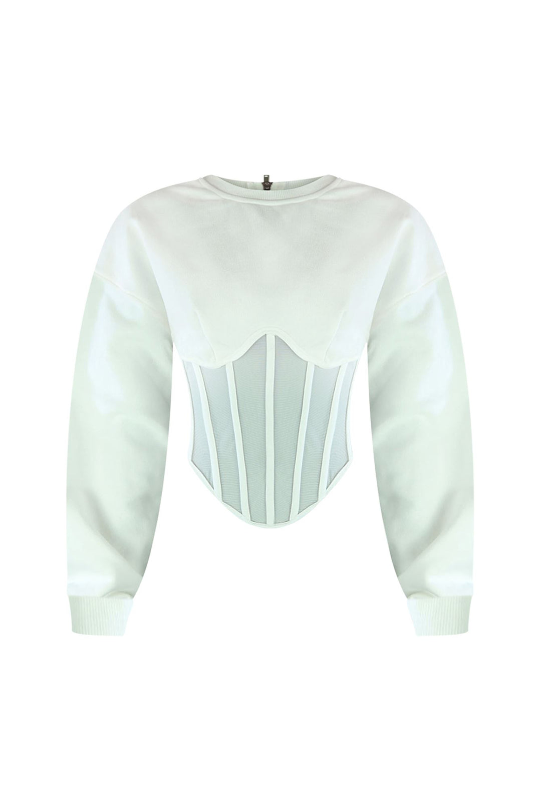 Be Your Self Corset Sweatshirt Top Top EDGE Small White 