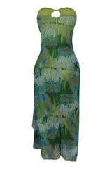 Enchanted Mesh Tube Ruffle Midi Dress Dresses EDGE 
