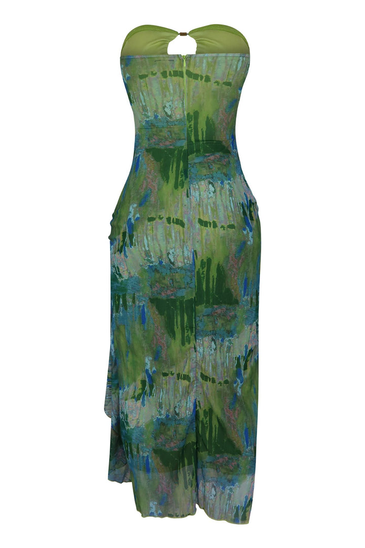 Enchanted Mesh Tube Ruffle Midi Dress Dresses EDGE 