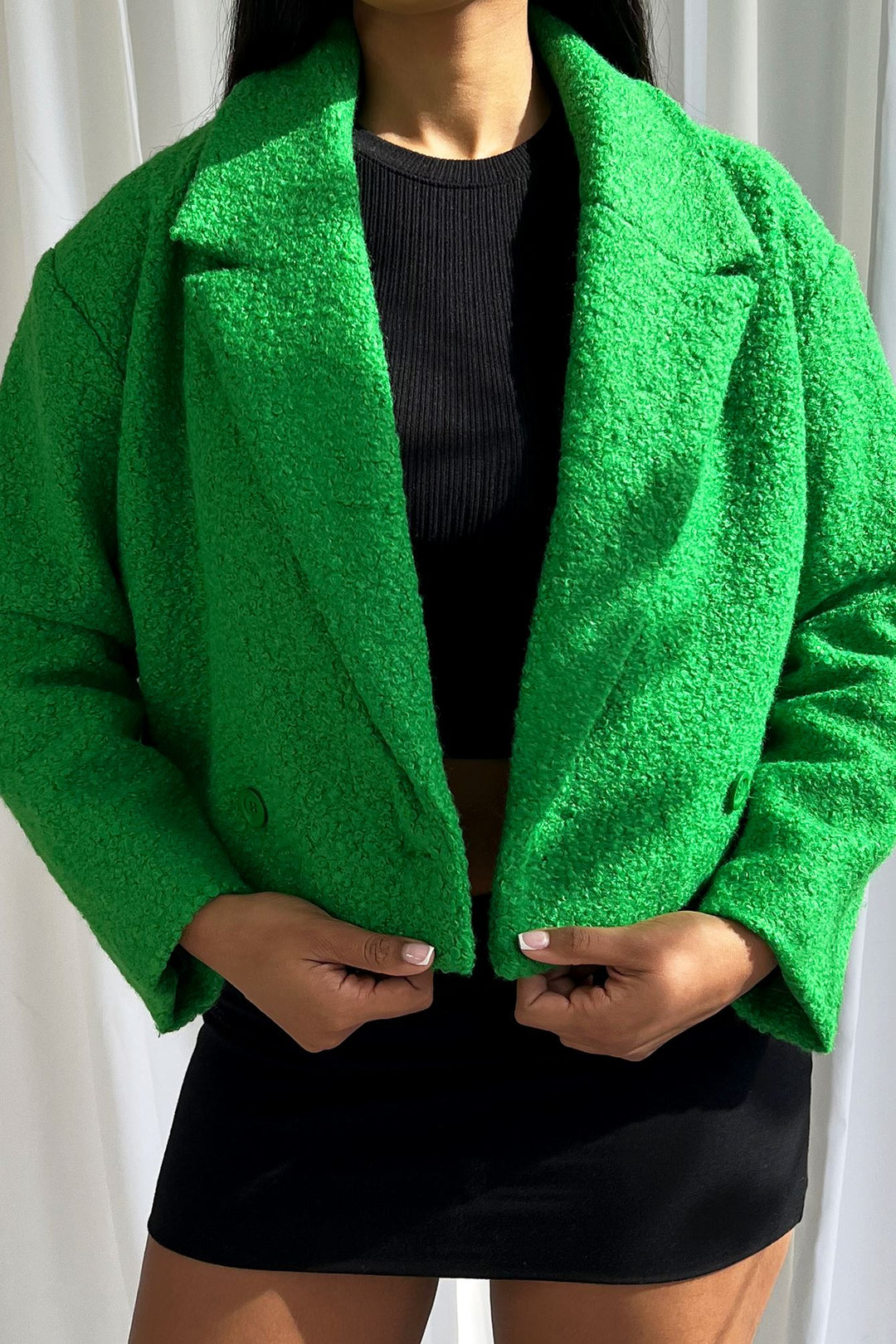 Charlee Sherpa Cropped Jacket Outerwear EDGE 