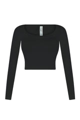 Soft Smooth Long Sleeve Crop Top Crop Top EDGE Small/Medium Black 