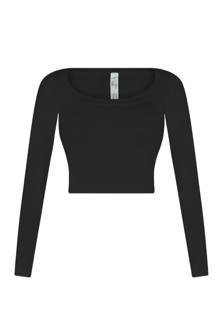 Soft Smooth Long Sleeve Crop Top Crop Top EDGE Small/Medium Black 