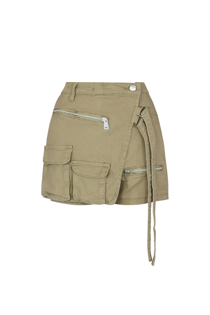 Trendy Half Wrap Pocket Cargo Shorts shorts EDGE Small Khaki 