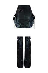 Lucy PU Leather Skirt With Leg Warmers Bottoms EDGE 
