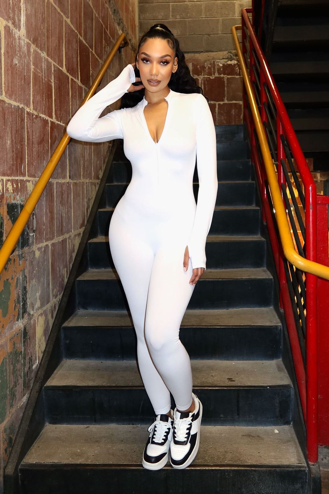 Nyx Thumbhole Jumpsuit Apparel &amp; Accessories EDGE Small/Medium White 