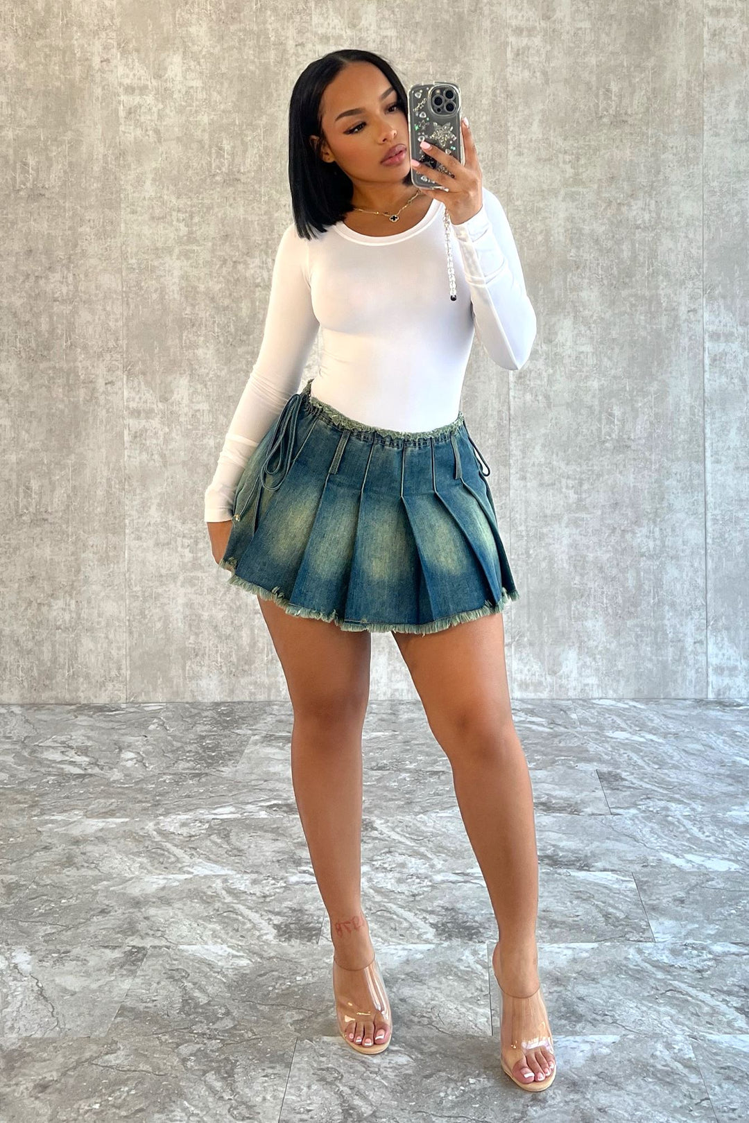 Theo Vintage Washed Pleated Skirt SKIRT EDGE 
