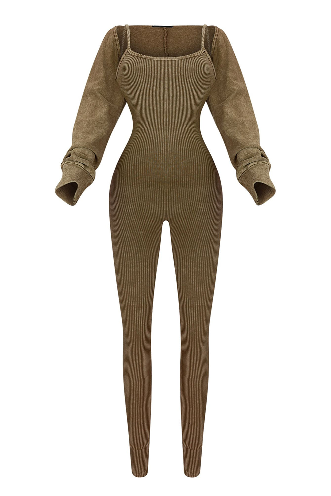 Cindy Mineral Washed Jumpsuit &amp; Bolero SET Rompers + Jumpsuits EDGE Small Espresso 