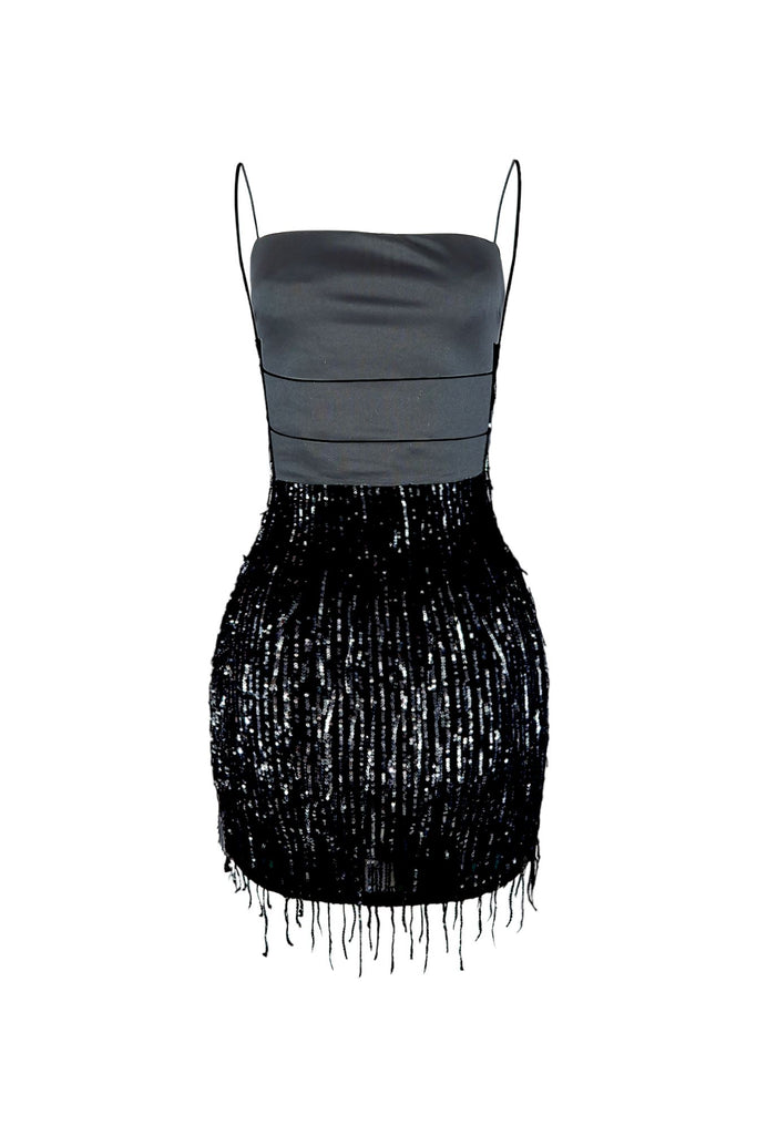 Attractive Sequin Fringe Mini Dress DRESS EDGE 