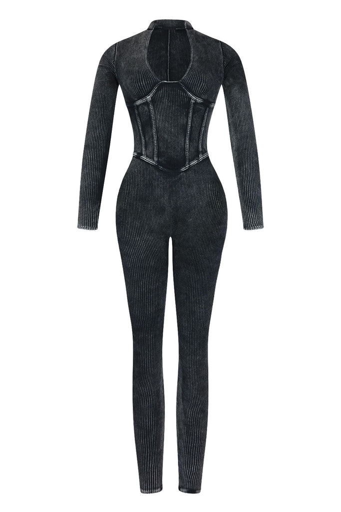 Legacy Mineral Washed Corset Jumpsuit Rompers + Jumpsuits EDGE Small Charcoal 