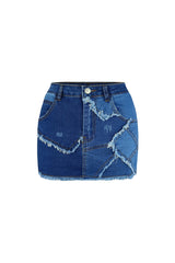 Into It Denim Low Rise Skirt SKIRT EDGE Small Denim 