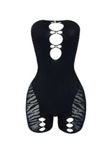 Celina Hollow Out Seamless Tube Romper Rompers + Jumpsuits EDGE One Black 