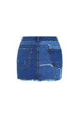 Into It Denim Low Rise Skirt SKIRT EDGE 